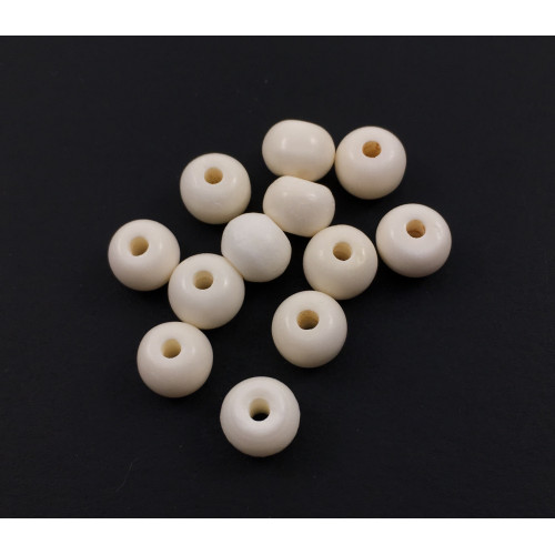 Ivory 8mm round bone beads